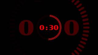 Celebrity SILENT - 1 Minute Countdown with Progress Visualizer - Radial Red. 60 Seconds Profile