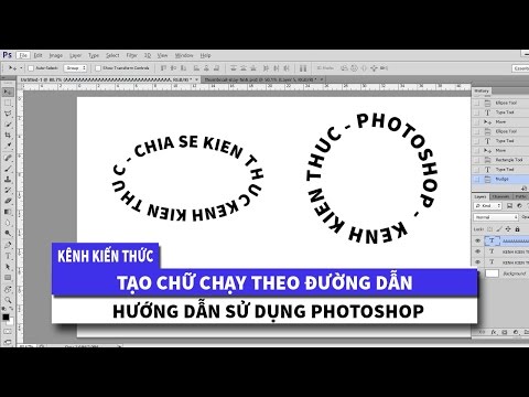Photoshop | Tạo chữ chạy theo đường dẫn Hình tròn, Elip, Chữ nhật