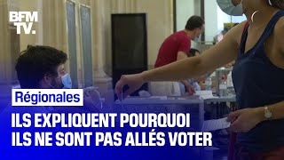 Des Français nous expliquent pourquoi ils n’ont pas été voter au premier tour des régionales