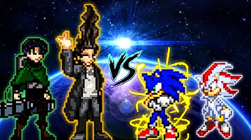 Eren Final S4 V2 OP (New) & Levi S4 OP VS Sonic Chaos RN V2 OP & Shadow G5 V4 OP in Jump Force Mugen