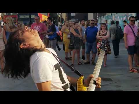 Awesome Street Talent! Guns N' Roses Sweet Child O' Mine, Miguel Montalban Authentic Guitar Cover