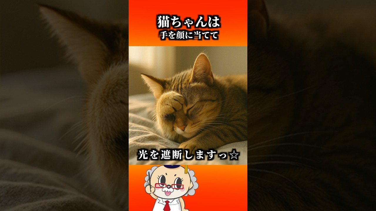 猫ちゃんが寝る時に手を顔に当てる理由ですっ☆#猫のいる暮らし #雑学 #保護猫