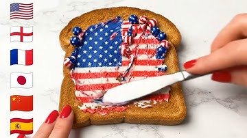 Spreading Glass Flags On Toast AI ASMR Part 2 - Oddly Satisfying