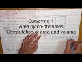 Area by co-ordinates| Computation of area and volume |Surveying-1 #surveying #civilengineering 