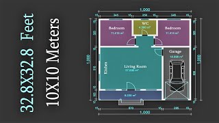 Details Simple 1 story house design, 10X10 Meters - with two bedroom and Garage News