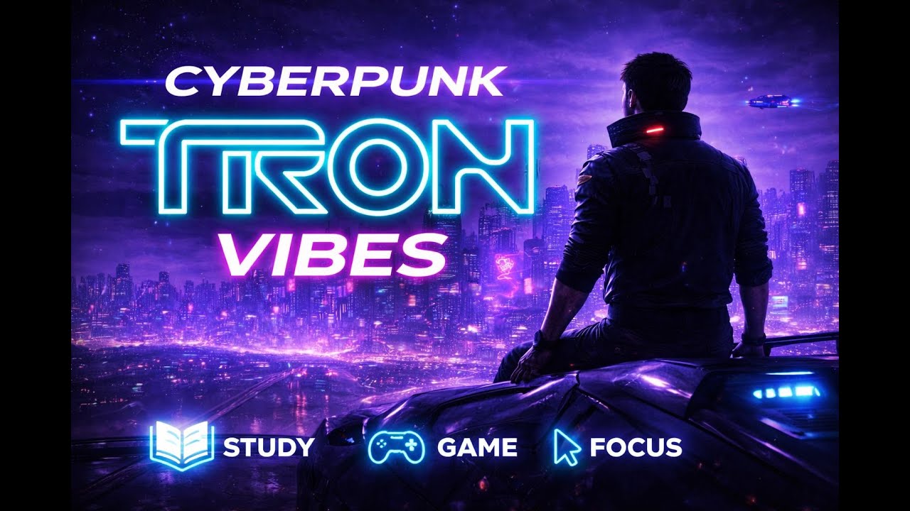 Cyberpunk TRON Vibes 🌌 | Chill Synthwave for Studying, Gaming & Deep Focus
