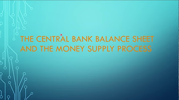 Central Bank Balance Sheet and Money Supply Process