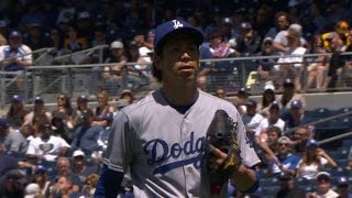 LAD@SD: Maeda strikes out Kemp to end the 1st
