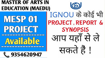 MESP 01 Ignou Project / Ignou MAEDU Project submission / MESP 01 Project Work