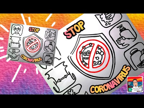 How to draw Covid-19 poster （ Coronavirus Awareness ） |  Cara Menggambar Poster PENCEGAHAN COVID-19