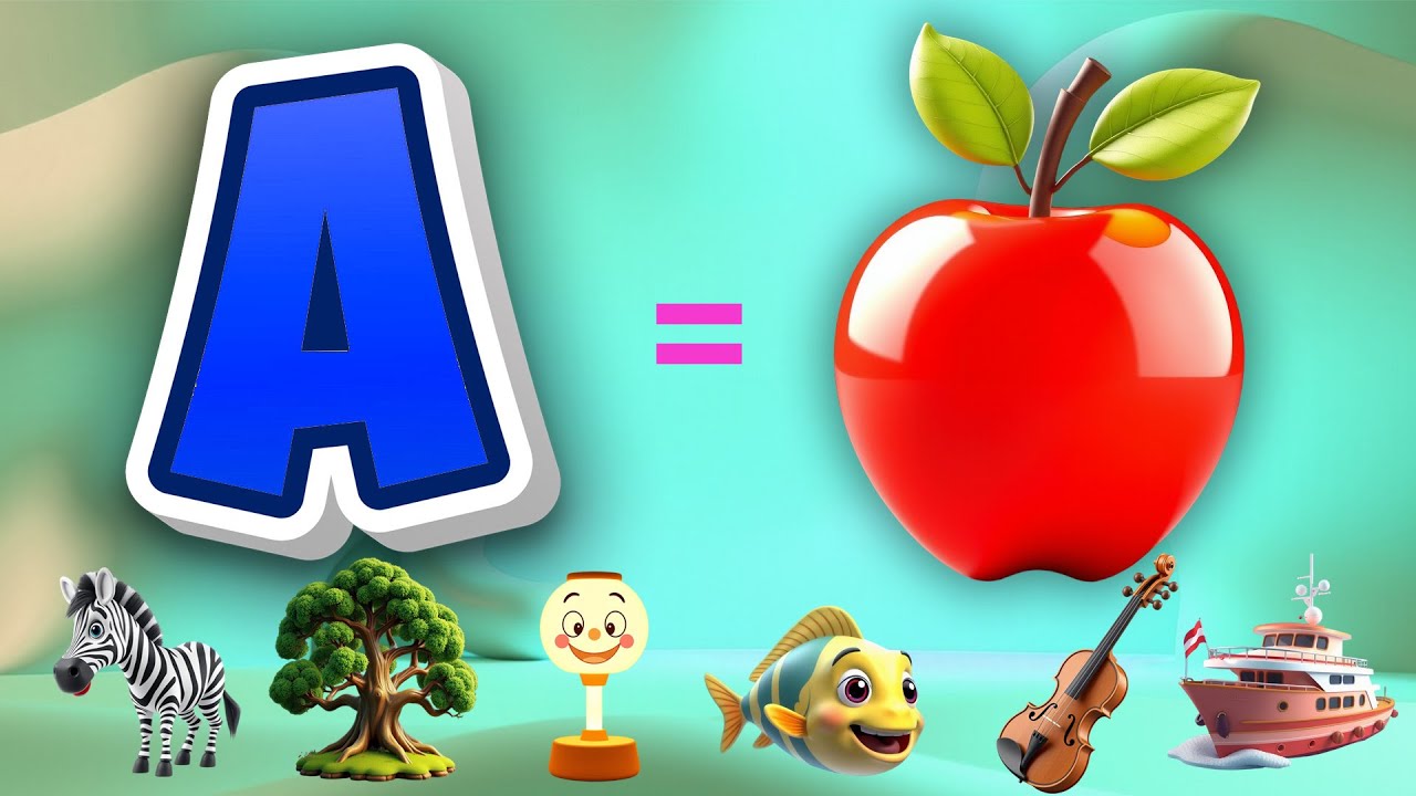 ABC Phonics Song - A for Apple, Toddler Learning Video Songs, Nursery ...