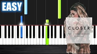 Video thumbnail of "The Chainsmokers - Closer ft. Halsey - EASY Piano Tutorial by PlutaX"