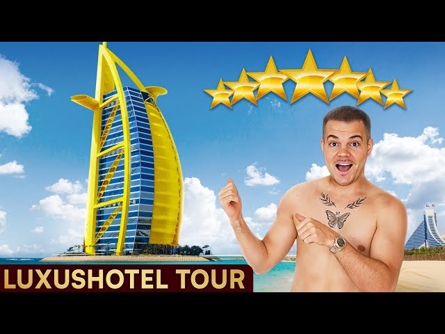 Ich schlafe im TEUERSTEN Hotel Dubais (7 STERNE) - Burj Al Arab (Luxushotel Tour 4/8) class=