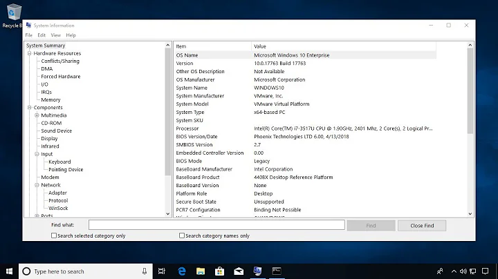 Windows 10 : System Information
