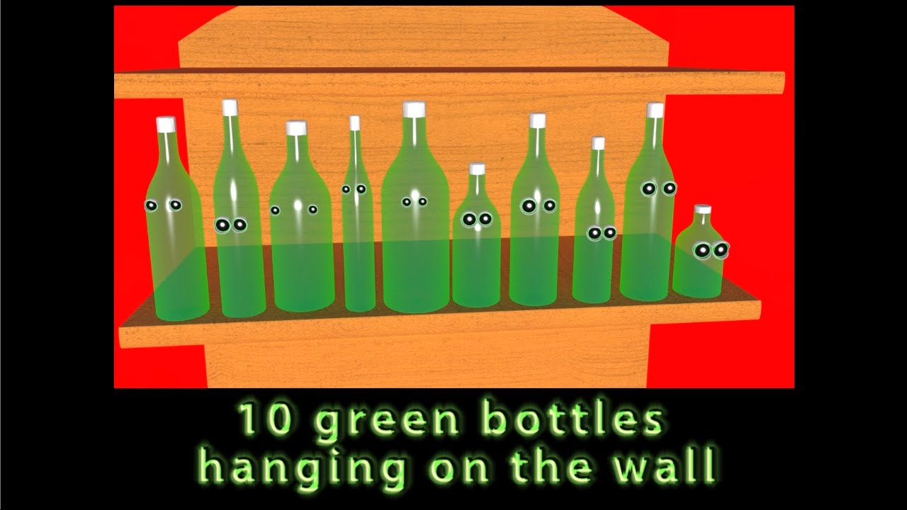 Ten Green Bottles Hanging On The Wall Nursery Rhymes For Kids By