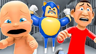 Baby and Daddy Escapes SONIC Prison!