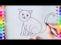 Hướng dẫn vẽ con mèo/ How to Draw A Cat/ #CoNgaMamnon/#Daybeve