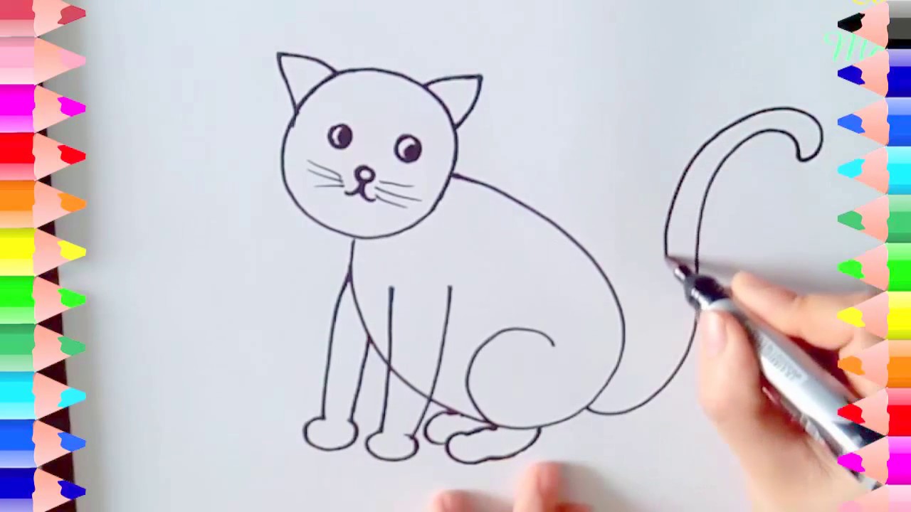 Hướng dẫn vẽ con mèo/ How to Draw A Cat/ #CoNgaMamnon/#Daybeve ...