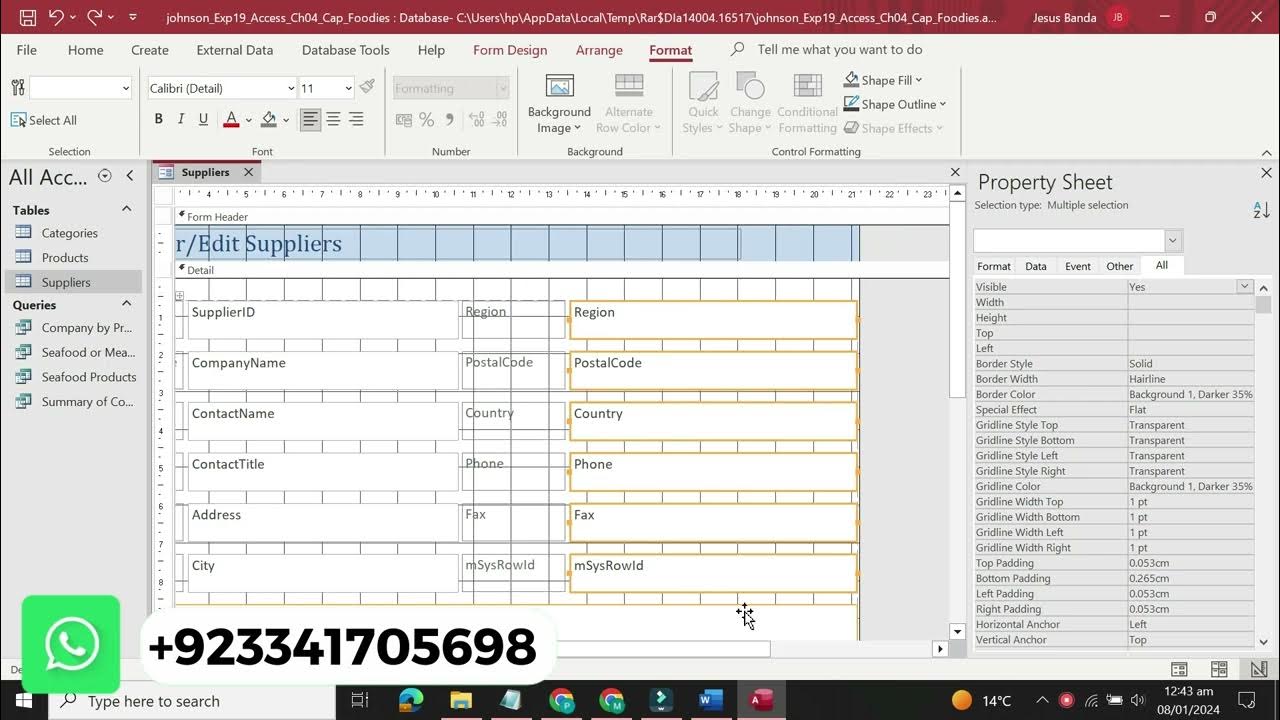 Exp19_access_ch04_cap - Foodies Forms And Reports 1.2 Exp19_Access_Ch04_Cap - Foodies Forms and Reports 1.2 | Exp19 Access