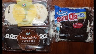 7-Eleven 7-Select Banana Crème & Chocolate Cupcakes and Hostess Suzy Q’s Review