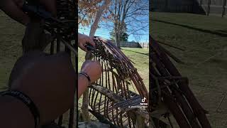 Basket Weaving the top of a chair #basketmaker #foraging #survival #artist #forager #maker