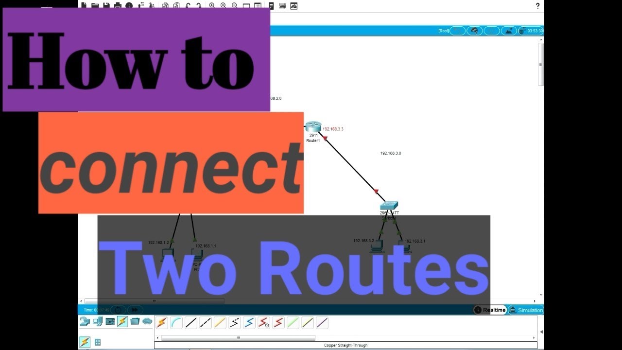 How To Connect Two Router | configure two routers | Static Routing ...