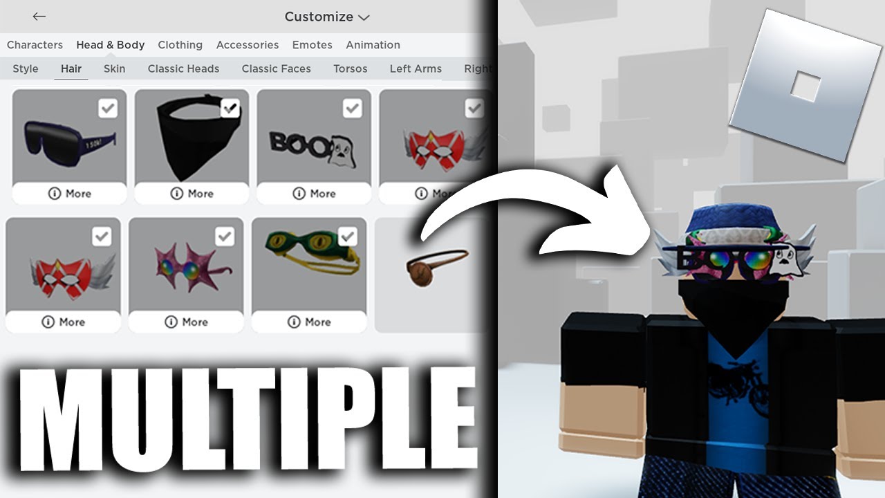 How to Wear MULTIPLE Face Accessories on Roblox (Mobile & PC) - YouTube