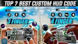 World's Best 3 Finger & 4 Finger Custom HUD CODE 🥶⚙️ | Top  7 Best Custom HUD  Free Fire🌪️