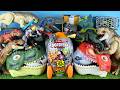 ASMR Jurassic World Unboxing Colorful Dinosaur T-rex D-rex Triceratops Truck Raptor Smashers Rocket