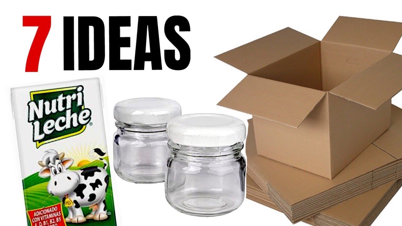 DIY - 7 IDEAS INCREÍBLES DE - CAJA DE LECHE ENVSASES DE VIDRIO - LATA E MÁS - YouTube