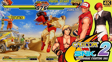 Capcom vs SNK 2 (2001) - Arcade Mode Walkthrough - Ken, Iory, Terry - 4K 60FPS.