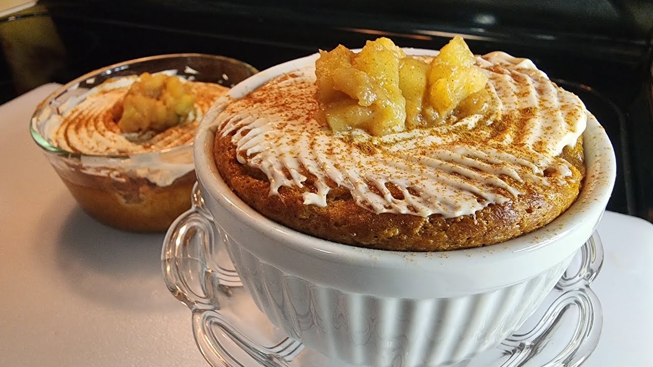  🍏Desayuno de taza con proteina, manzana y queso cottage low carb! Apple Cinnamon cottage chesse!
