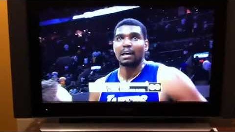 Andrew Bynum Cussing after beating Spurs
