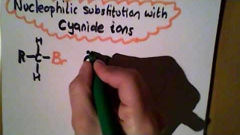 simplistic nucleophilic attack of cyanide ions on a bromoalkane