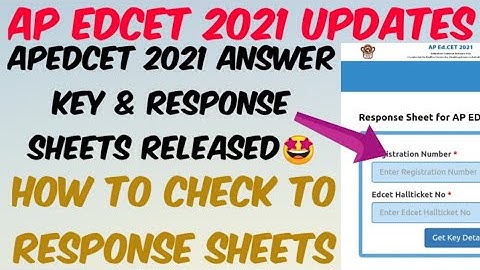 AP EDCET 2021 Answer key & Response sheets Released//How to check Response sheets//Key objection