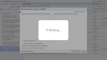 OpenRefine - start reconciliation