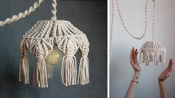 DIY: Tutorial Macrame Small Chandelier / Bohemian macrame / Lampshade