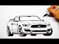 How To Draw A Car Ford Mustang Step By Step 