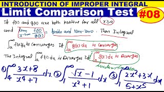 #08  limit Comparison Test of Improper Integral of convergence | LCT of improper integarl