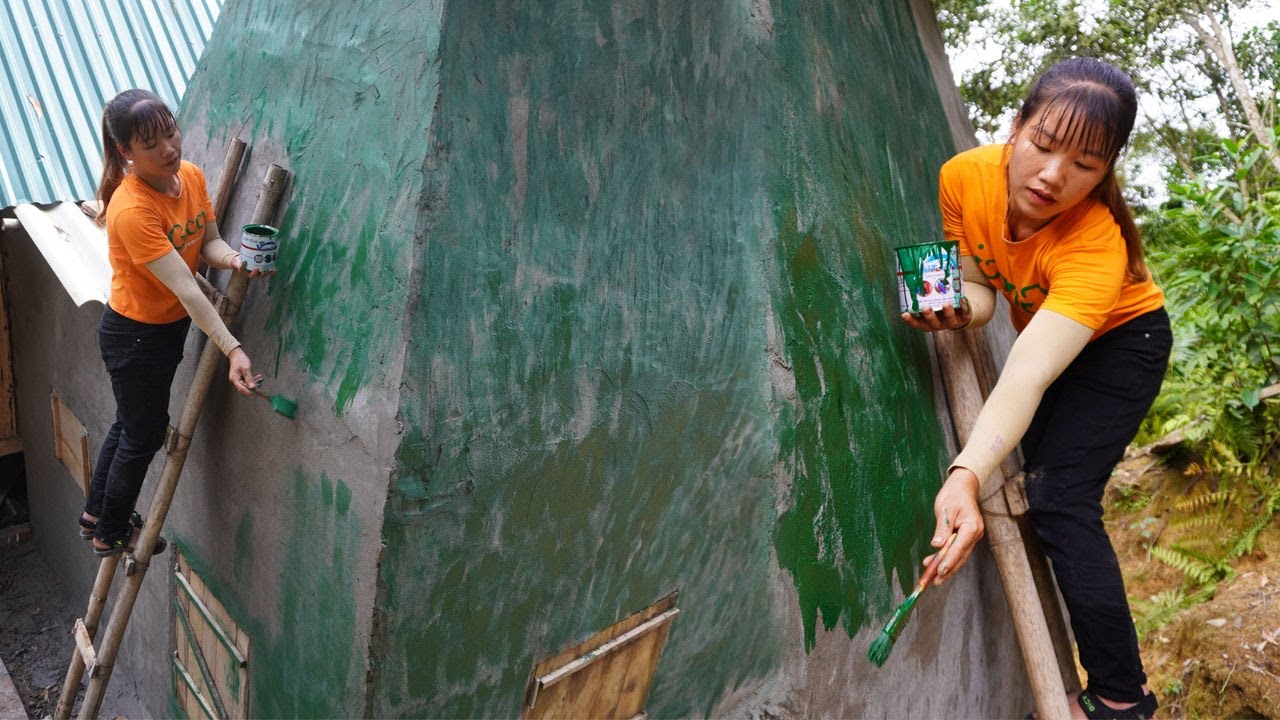 BUILD LOG CABIN Brick wall painting techniques skills paint the