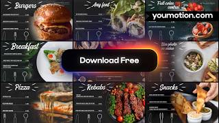 Food Menu Slideshow Menu Animation Pack — Free Asset For AE/PR/DR/FCPX