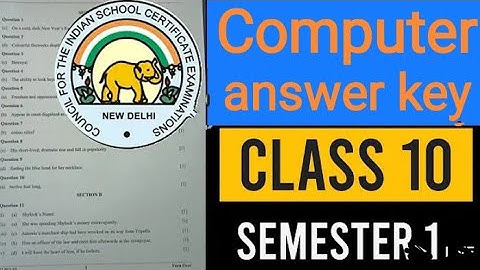 ICSE Computer Answer Key | Class 10 Semester 1 ICSE  2021#ICSE #1treanding