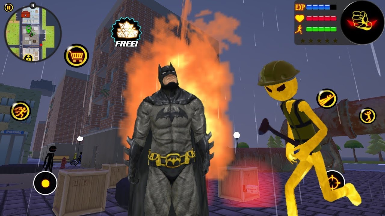 Batman vs stickman | Naxeex mod | Android gameplay HD - YouTube