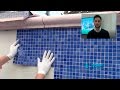 Reforma de piscina: Revestimos con gresite una piscina pintada.