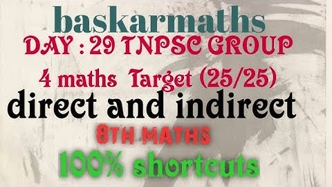 Day :29 TNPSC GROUP 4 Target (25/25)/time and work /8th maths //@baskarmaths