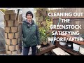 Cleaning out the Greenstock planter satisfying before &amp; after