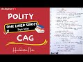 Cag  one liners topic wise  indian polity  lec42  an aspirant 