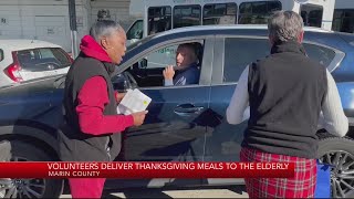 Volunteers deliver Thanksgiving meals to the elderly in Marin County