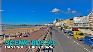 Scenic English countryside bus ride from Hastings to Eastbourne - Stagecoach Bus Route 99 🚌