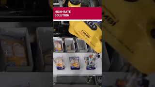 Robotic dual line tracking for case packaging #Shorts #robotics